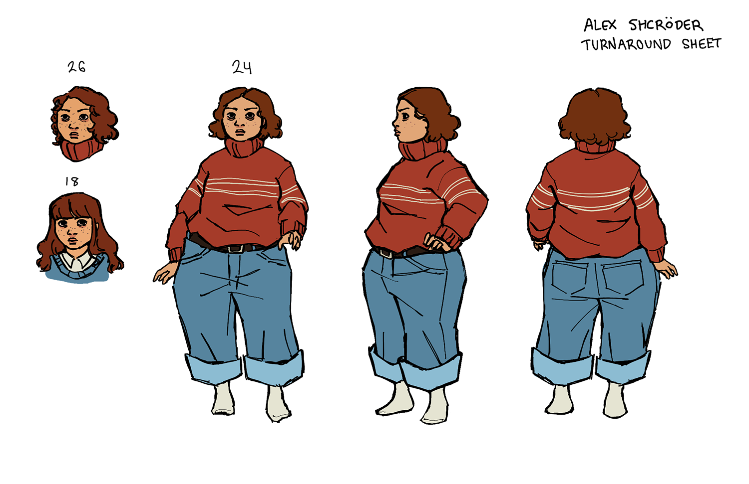 turnaround sheet of alex